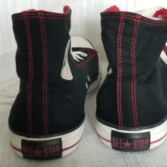 Converse Chuck Taylor All Star High Top Sneakers Black and Red Men's Size 10 - Picture 9 of 15